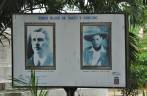 Fotos de duas reverenciadas personagens do país: o poeta Dario e o revolucionário Sandino (em Manágua, capital da Nicarágua)